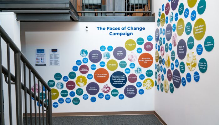Faces of Change Campaign in Lobby